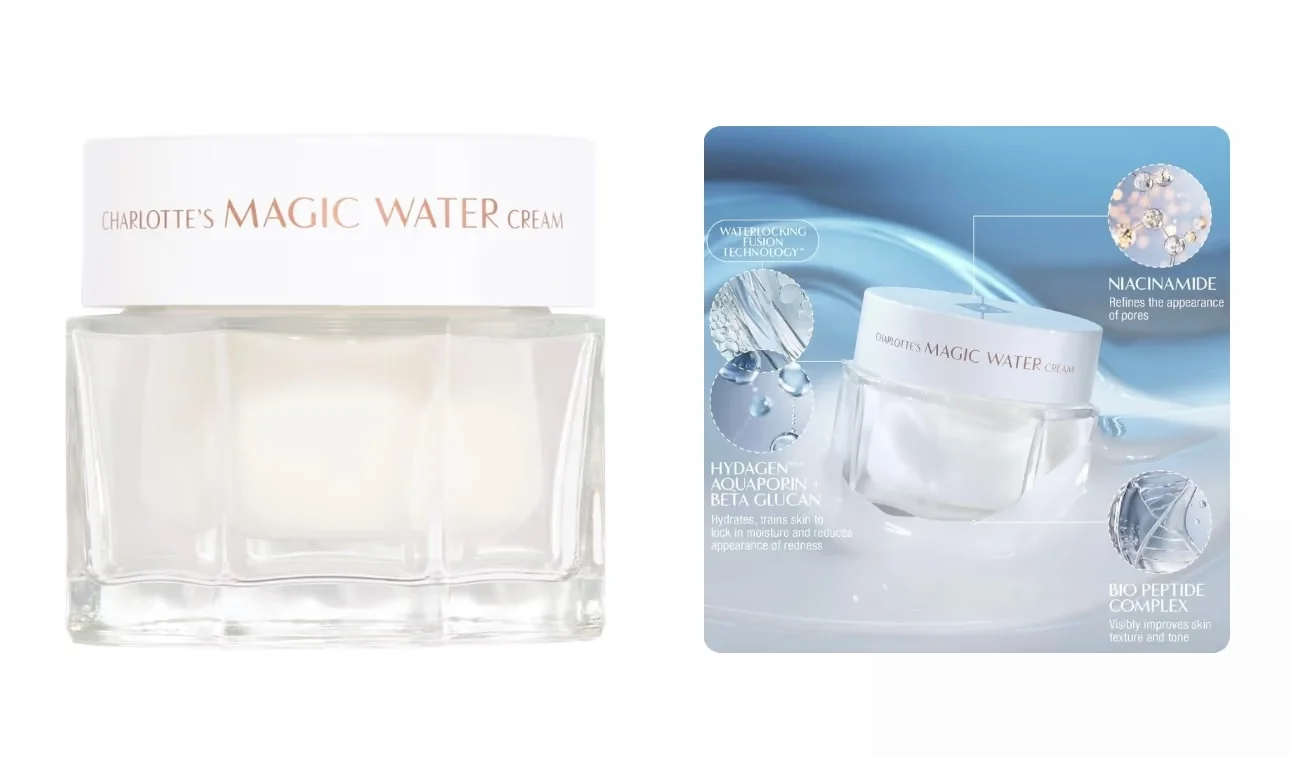 CHARLOTTE TILBURY Magic Water Cream Refillable Gel Moisturizer with Niacinamide ( 30 ml with box)